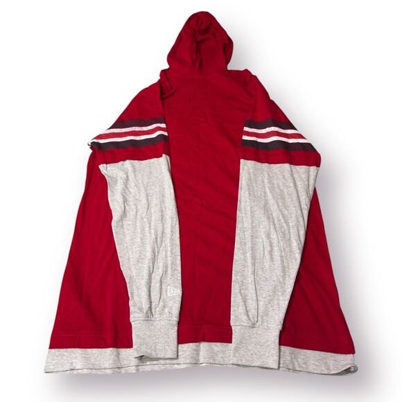 San Francisco 49ers New Era Twofer Long Sleeve Hooded T-Shirt - Scarlet Large - Picture 2 of 8